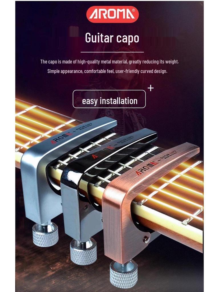AROMA Guitar Capo AC-11 for Folk and Electric Guitars - Metal Transposer Capo
