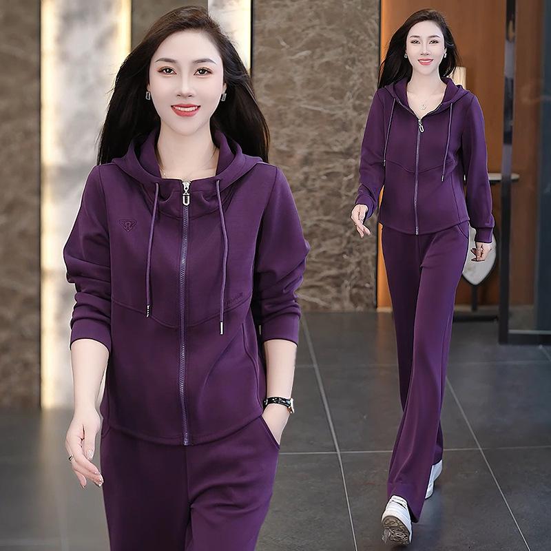 Women's Trendy Hooded Sweatshirt and Jogger Set - Spring/Autumn 2025