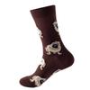 Mens Cotton Cartoon Animal Socks Mid-Calf Casual Trendy Youth Wear
