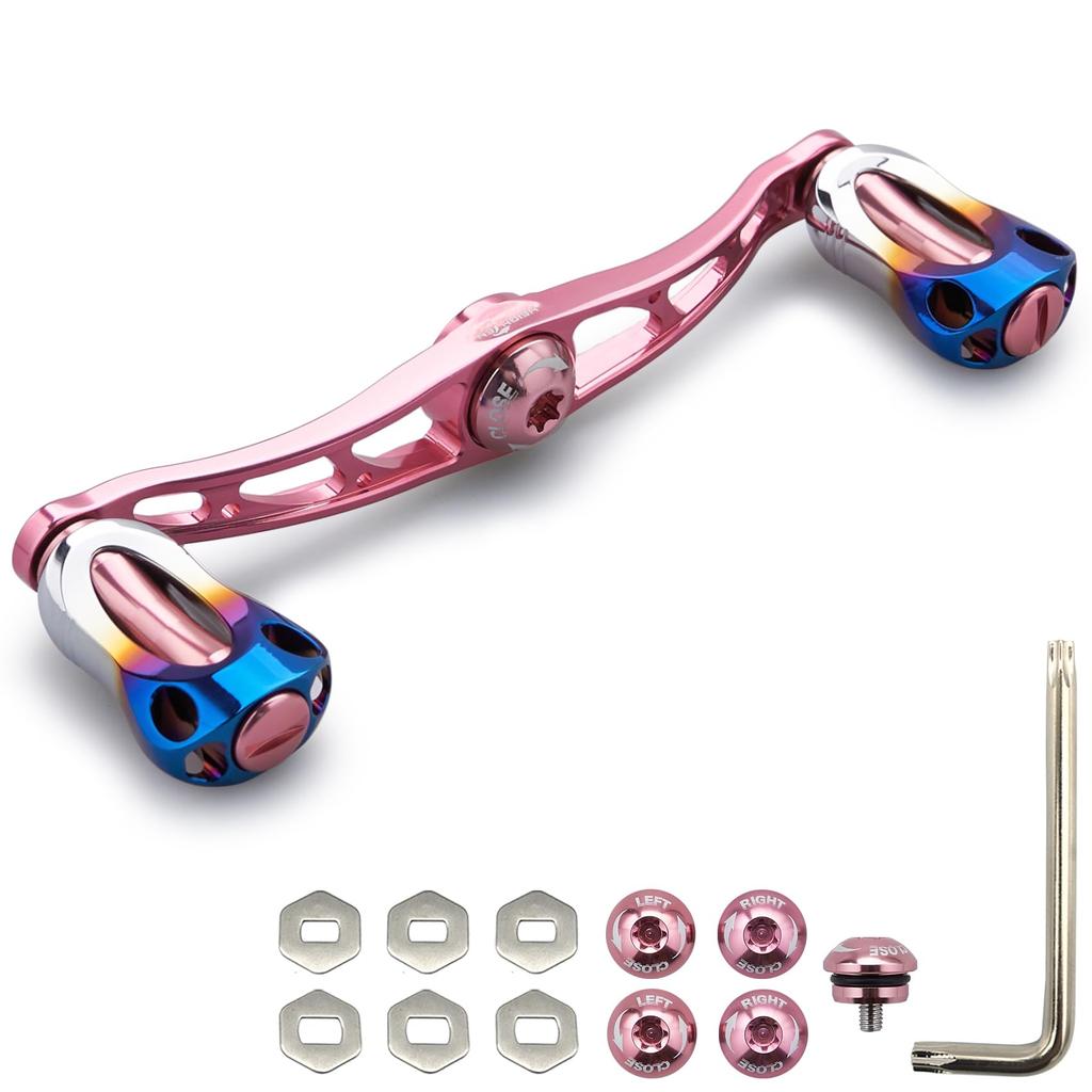 HEIGHTEN Reel Handle with 22mm Compatible with and Abu Baitcasting Aurora Series Sakura 88/90/115mm Knob, Shimano, Daiwa, Reels, (115mm - Pink) (682)