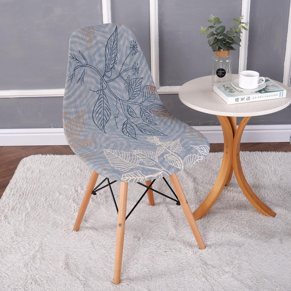 Stretchy Shell Chair Cover Short Back Scandinavian Adjustable Slipcover for Dining Bar Hotel Wedding Party Banquet