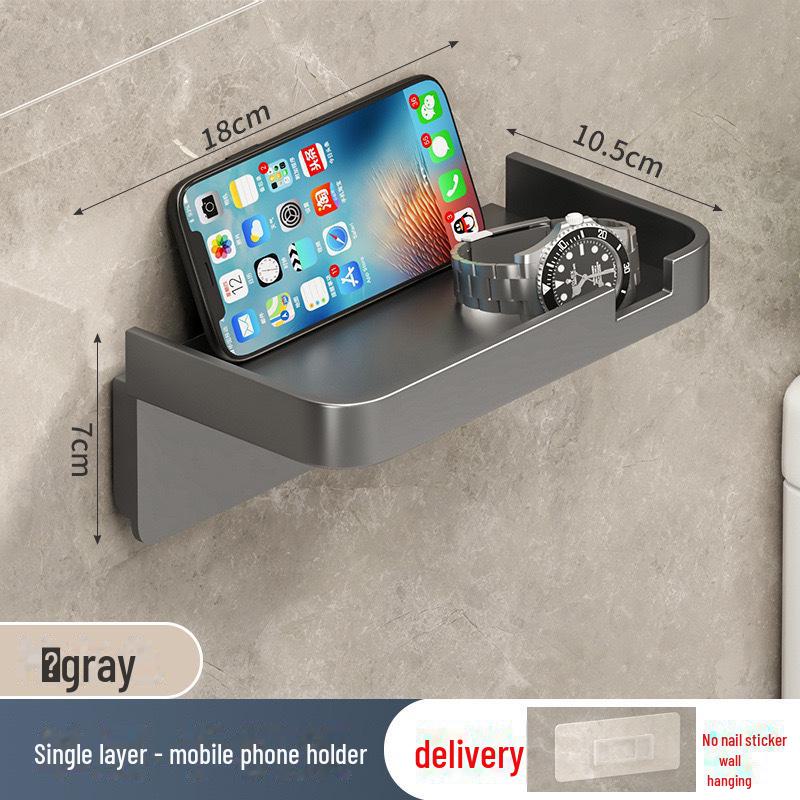 

Настенный держатель для бумажных полотенец без сверления для домашнего использования single-layer mobile phone holder серый