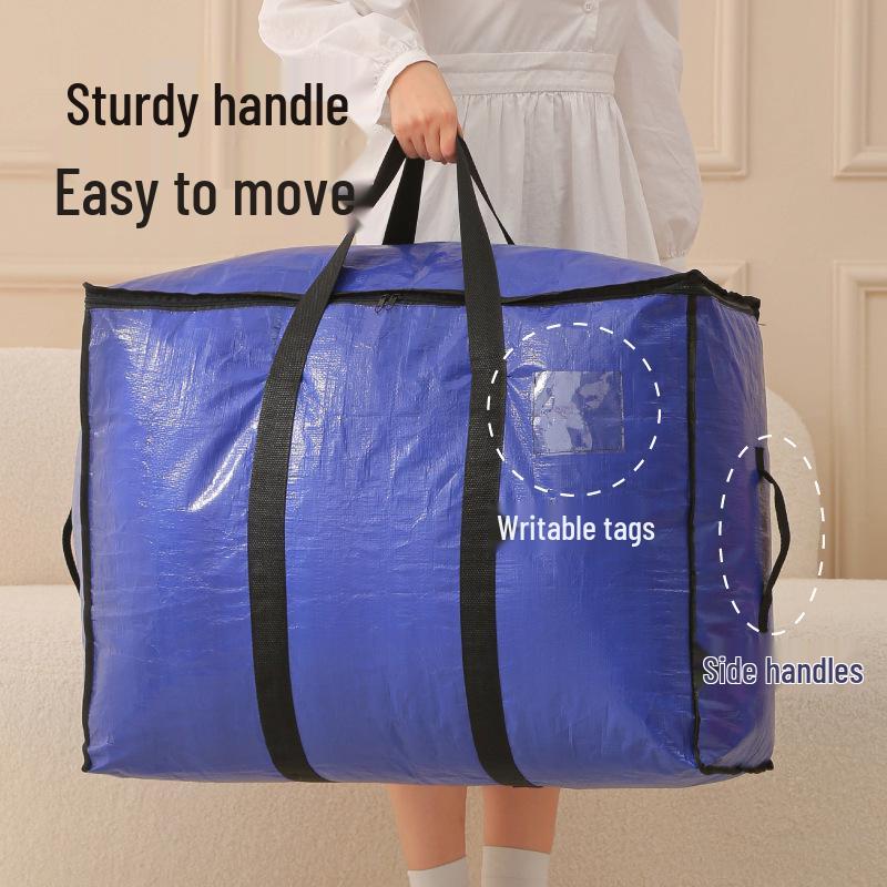 Waterproof Foldable Quilt Storage Bag - Large Capacity Portable Cotton Tote