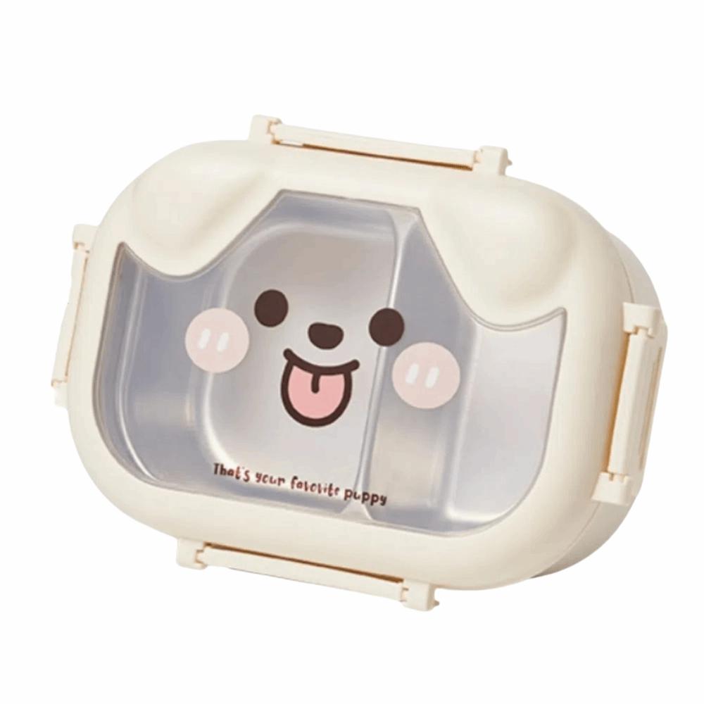 

Форма щенка Разделитель для еды Контейнер Мультяшный Ланч-бокс для сохранения свежести Герметичный Контейнер для хранения продуктов Криспер Уличный белый