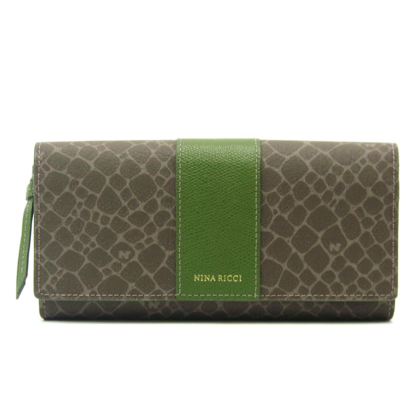 Nina Ricci Grain Nouveau Purse Khaki 85-8006 Women's