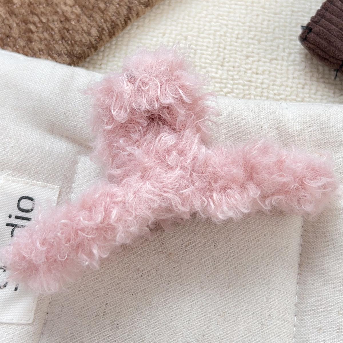 

Мягкие осенние и зимние заколки для девочек: Овечья шерсть и акульи стили 11CM розовый