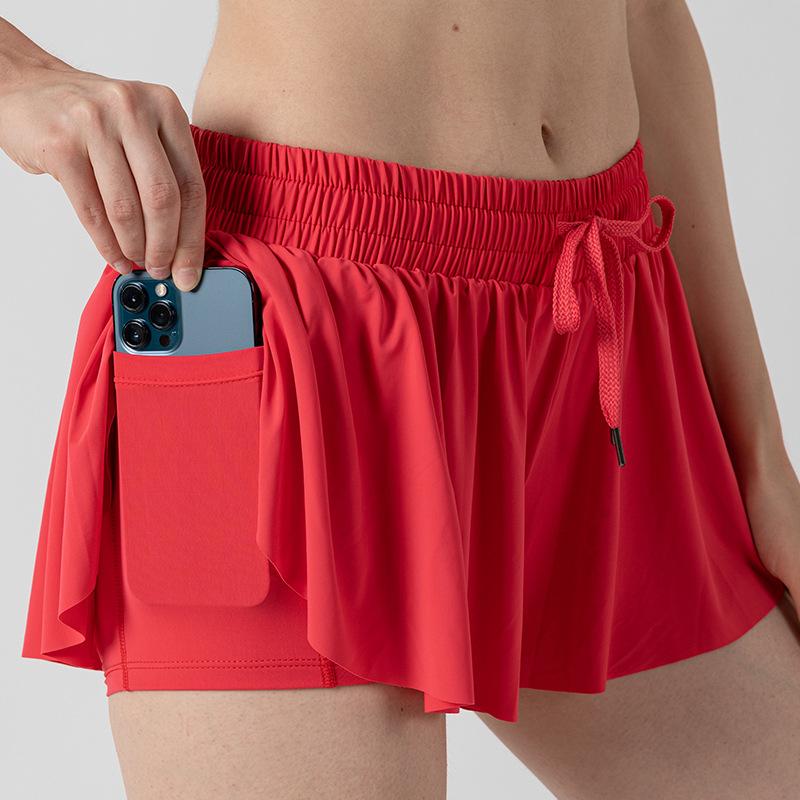 Women's Flowing Sports Shorts Gym Yoga Workout Running Tennis Skirt Comfortable Skirts with Pockets