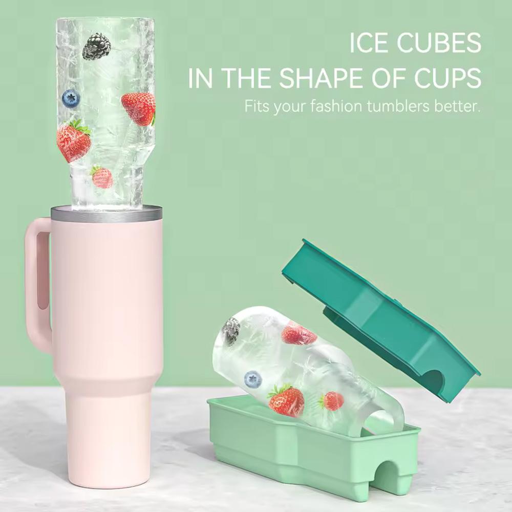 Best Gift Tumbler Ice Mold Silicone Ice Molds for Cup Cylinder-Shaped Ice Tray for Water Bottles Stanley Cup Accessories