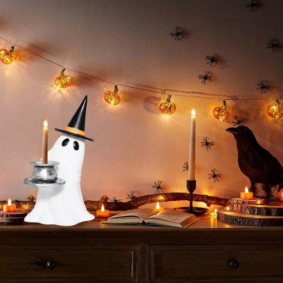 Spøkelsesheks Lysestake Bedårende Form Mini Størrelse Bord Pult Halloween Festlig Lysestake Dekorasjon Festartikler