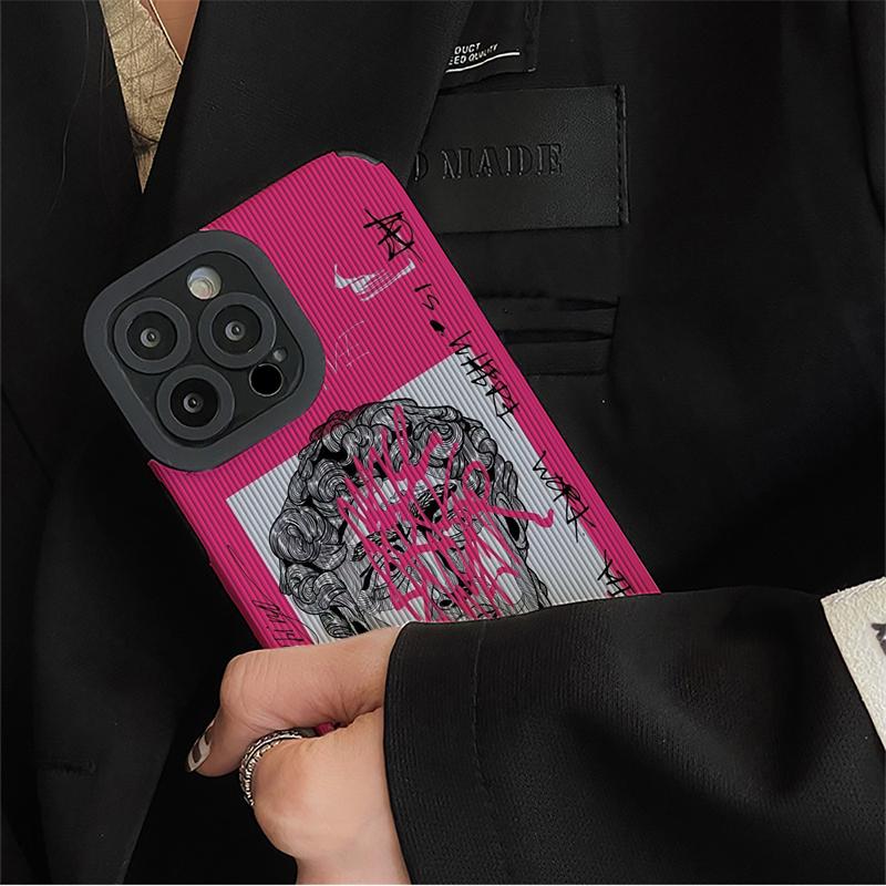 Doodle Pattern Great Art Aesthetic David Case For iPhone 13 12 11 14 Pro Max Mini X XS XR 7 8 Plus SE Shockproof Silicone Cover