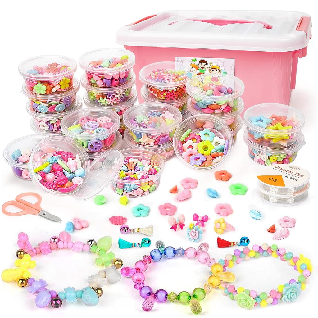Toys Girls Birthday Presents Ranking DIY Materials 2000 Pieces Beads Handmade Making Gifts Anniversaries Christmas Necklaces Bracelets Toys.