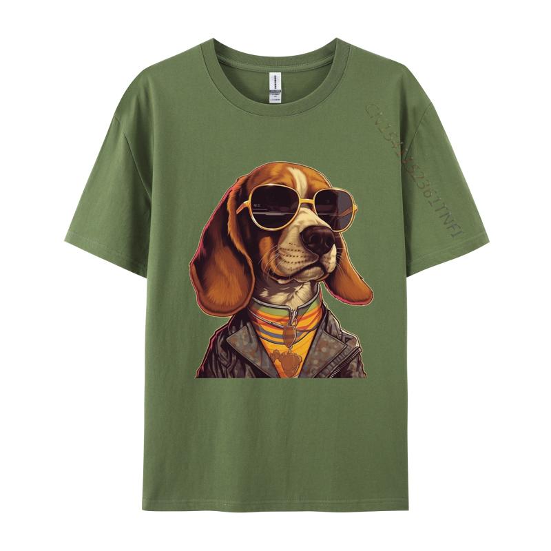 Old School Beagle Tshirt Simple Style Oversize Printed Tee Shirt Mens Cotton Cute Tshirt Luxury T Shirt