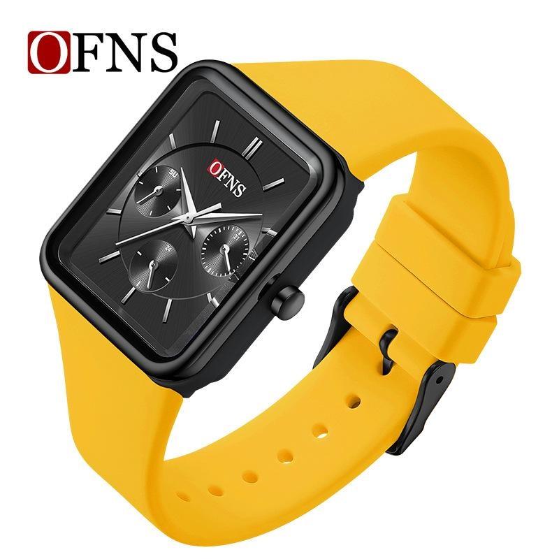 Fashion Women Men Watches Silicone Strap Creative Quartz Watch Square Watch Multi-function Clocks Wristwatch Gift