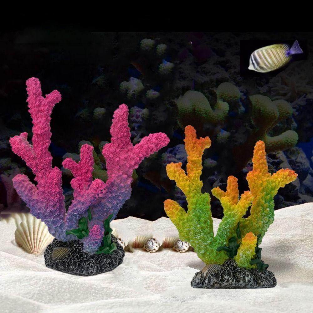 

Имитация кораллового рифа Ландшафт Красочные искусственные коралловые водные растения Террариум зелёный