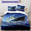 3pcs Titanic1 Design Cover Set - HD Printed Bedding with 1 Cover and 2 Pillowcases - Perfect for Home and Dorm Decor