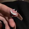 High-End Cross Zircon Ring, Female Star Ring, Niche Design Index Finger Ring, Light Luxury Exquisite Ring.