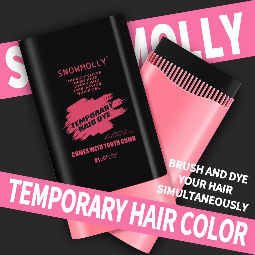 Disposable Dual-Use Hair Dye Stick: Safe, Non-Damaging White Hair Cover & Styling Comb for Emergency Use