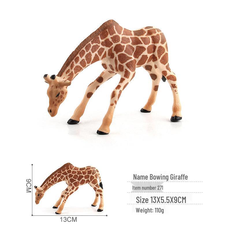 Giraffe Family Model Set - Wild Animal Simulation Toys (4-Piece, Large To Small)