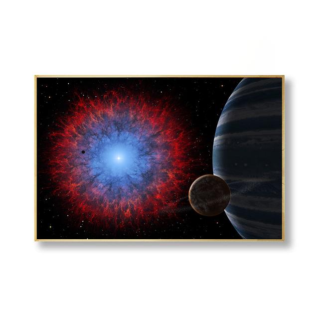 Modern Wall Art Space Stars Nebula Planets Hands Earth Globe Poster Canvas Painting for Living Room Home Decor Salon Maison Art