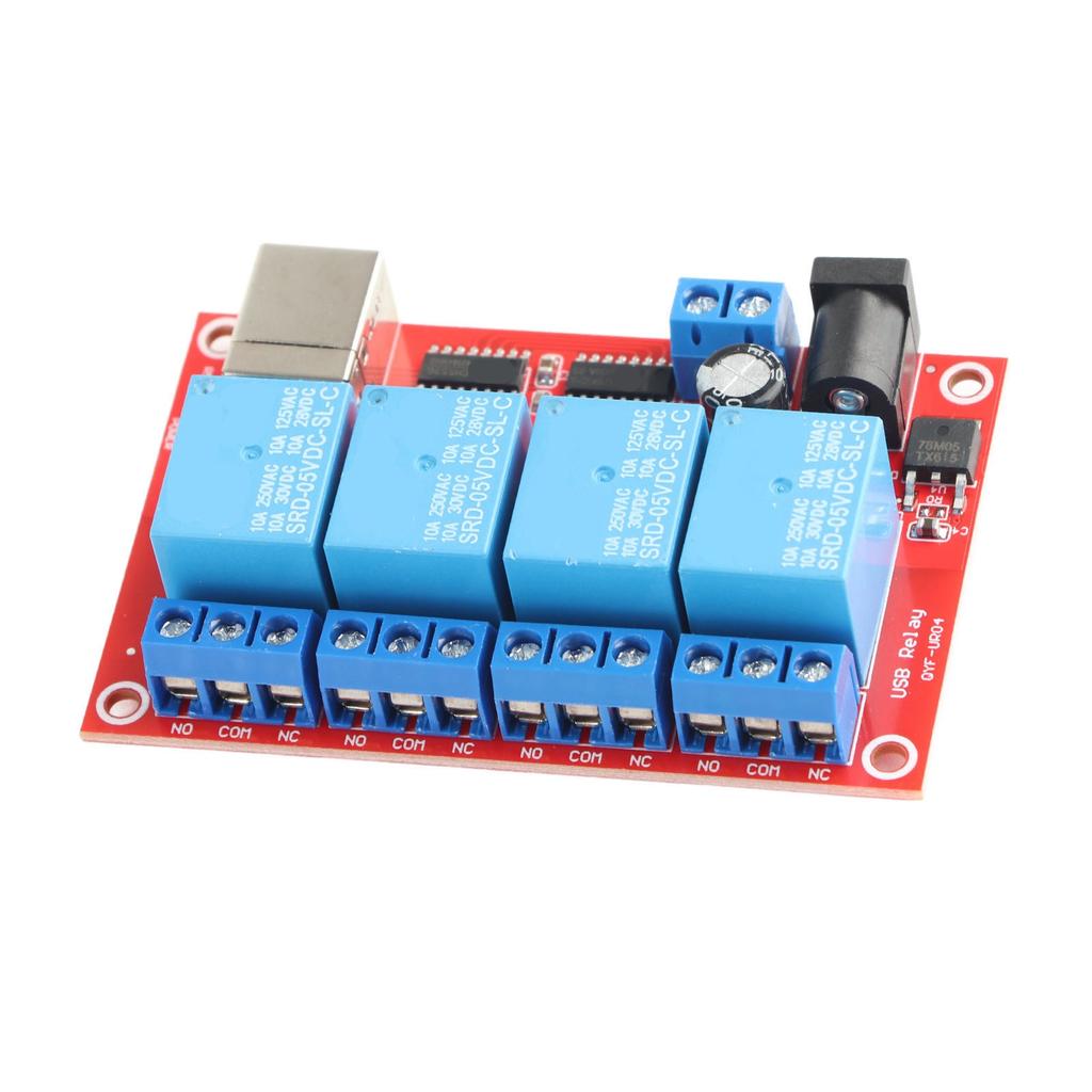 4 Channel Relay Module USB Drive Free DC Relay Board Computer Control PLC Board 3 Operating Modes 5V