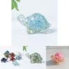 Resin Turtle Aquarium Decor With Natural Crystal Chips For Home Office And Gift