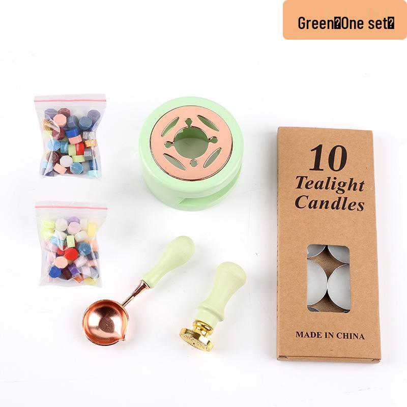 Wooden Sealing Wax Melting Furnace Set with Wax Pellets for Journals and Seals