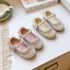 Girls Princess Crystal Shoes Children 2025 Spring New Bow New Spring Autumn Soft Sole Little Girl Single Shoes Leather Shoes