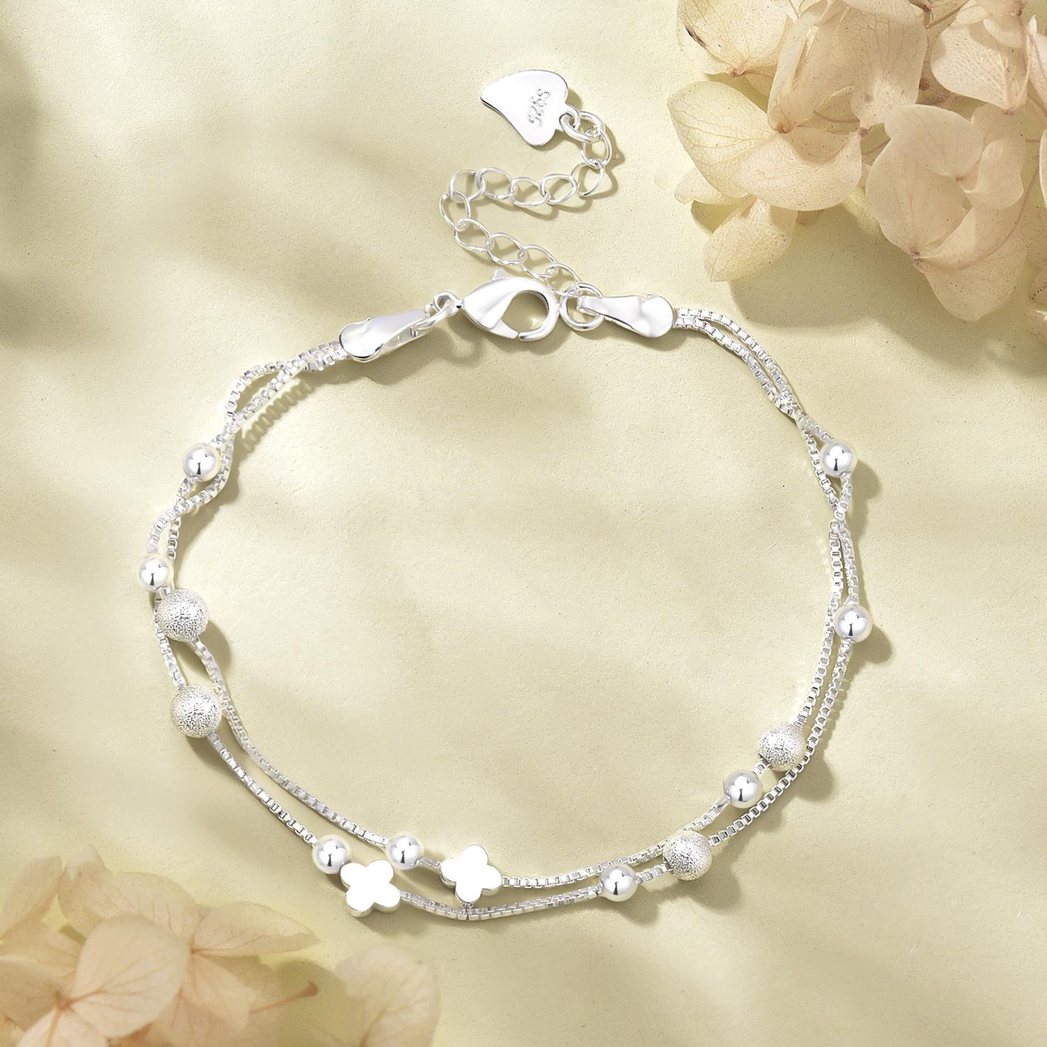 Двухслойный браслет-четырехлистник Модный и высококачественный женский браслет