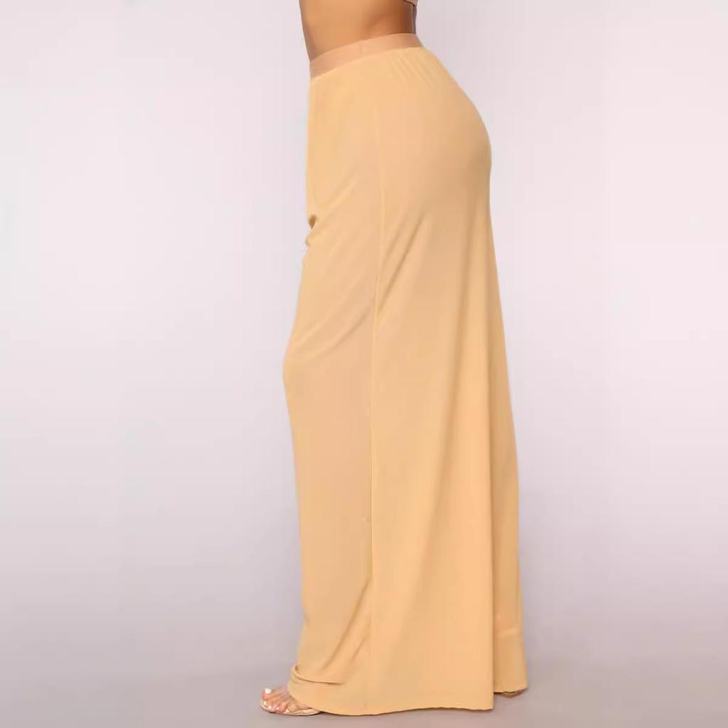 Summer Women's Sexy Perspective High Waist Women's Long Casual Y2k Straight Pants Women's Perspective Wide-leg Trousers