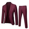 2Pcs/Set Suit Solid Lapel Long Sleeve Men Color Long Pants Set