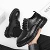 Mens Dress Leather Shoes Low-Cut Round Toe Business Formal Office Wear Casual Synthetic Slip Resistant Rubber Sole