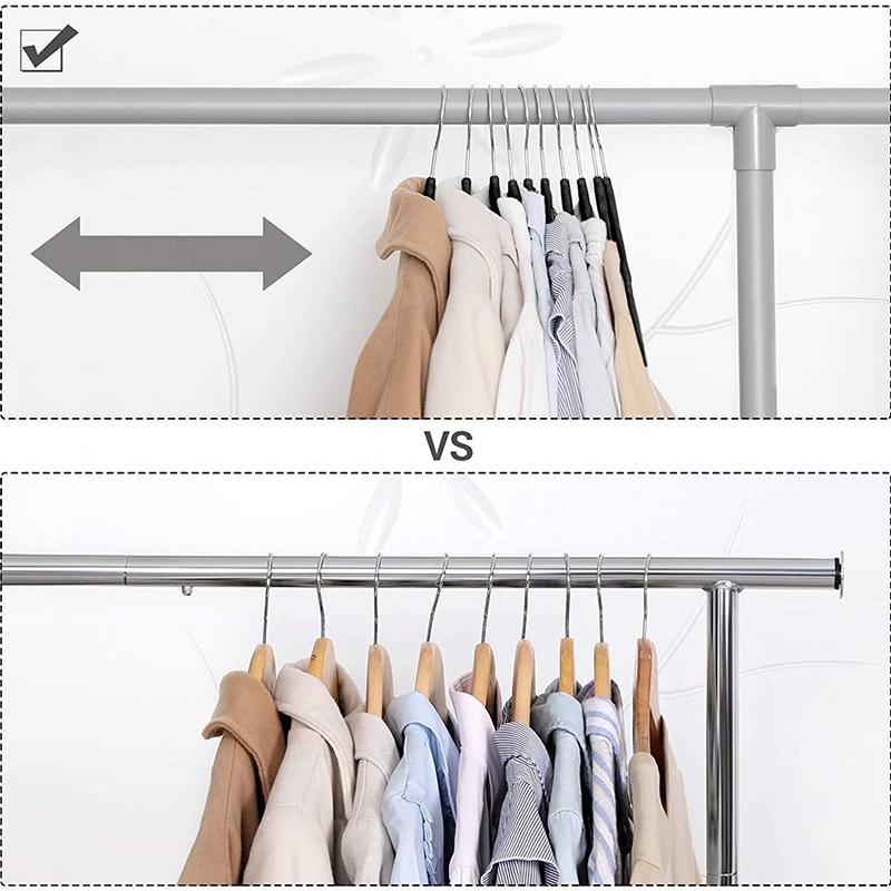 10PCS Velvet Non-Slip Clothes Hangers,45CM Space Saving Ultra Slim Hanger for Coat Pants Dress,Wardrobe Storage Adult Magic Rack