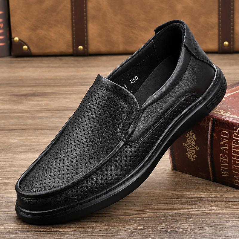 

Слой Кожа Мужская обувь Осень Износостойкая и Противоскользящая Обувь для повара Повседневная Кожаная обувь Мужские Ноги Широкие Обувь Отца Обувь Отца Весенняя обувь 44