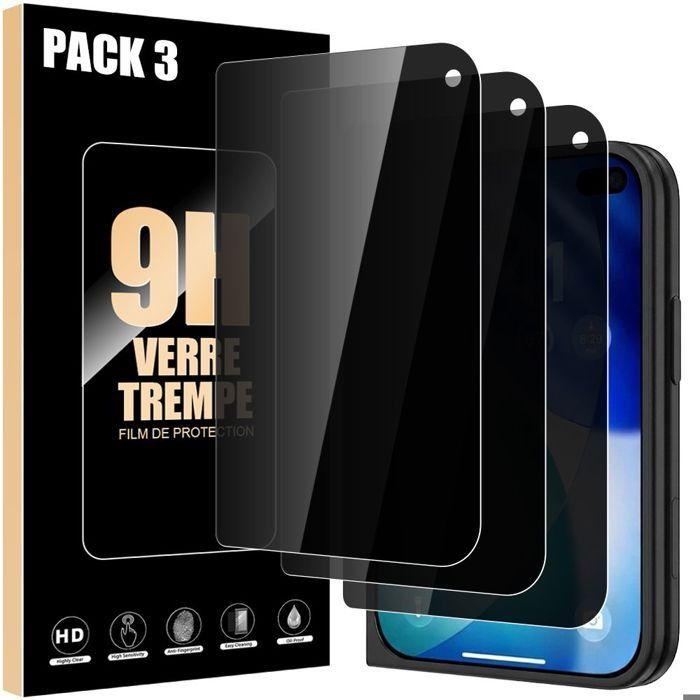 3 Verre Trempé Anti-Espion pour iPhone Duo, Installation Facile Antichoc Résistant 9H