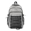 Schoolbag Japanese Contrast Color Backpack Casual Korean Large Capacity Mountaineering Bag Short Trip Bag Lightweight Computer Bag School Bag Female