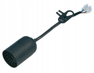 E27 Construction Renovation Light Socket with 15cm Cable, Black