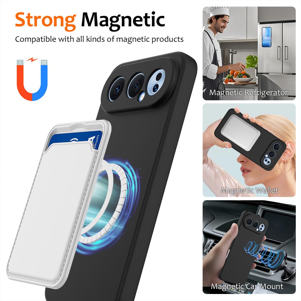 For Honor 500 5G Magnetic Case Anti-Drop Liquid Silicone Phone Cover with Lanyard