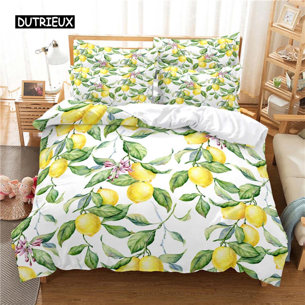 

Fresh Leaves Bed Cover Kit Bed Cover Kit 3d Bedding Digital Printing Bed Linen Queen Dimension Size Bed Cover Kit Fashion Design EU single(135x200cm)