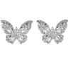 Luxurious Butterfly Diamond Crystal Stud Earrings - S925 Silver for Women, Brides & Banquets