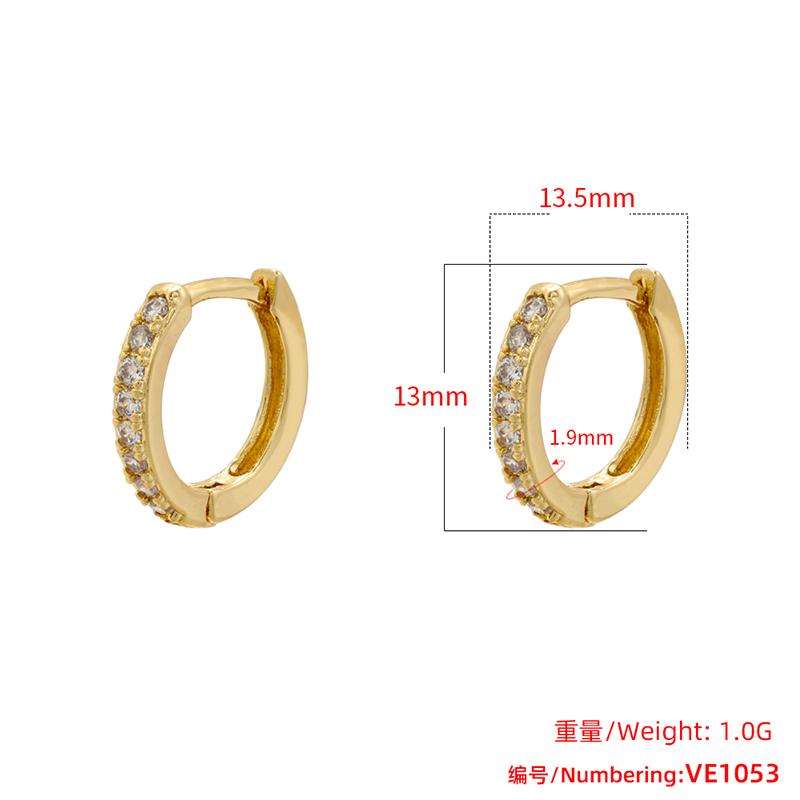 ZHUKOU Classic small hoop earring Cubic zirconia handmade DIY earring clasp hooks Jewelry materials accessories VE1051