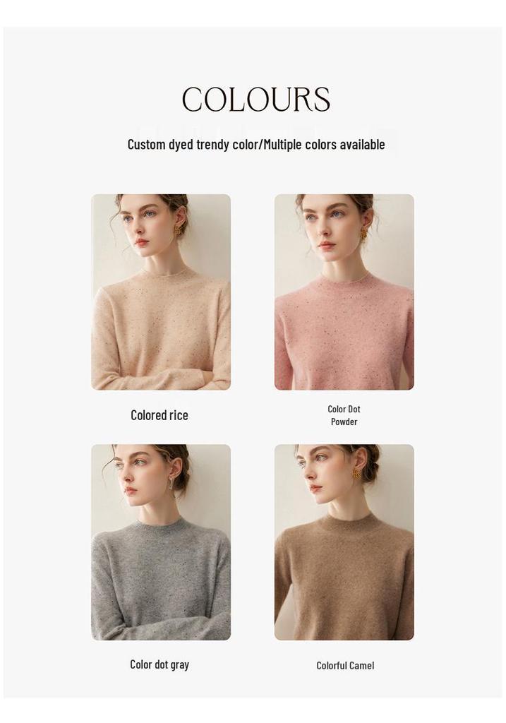 Women's Cashmere Mock Neck Versatile Autumn/Winter Knitwear