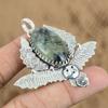 Натуральний моховий преніт, кулон з дорогоцінного каміння, сова, срібло 925 проби, ювелірні вироби для жінок