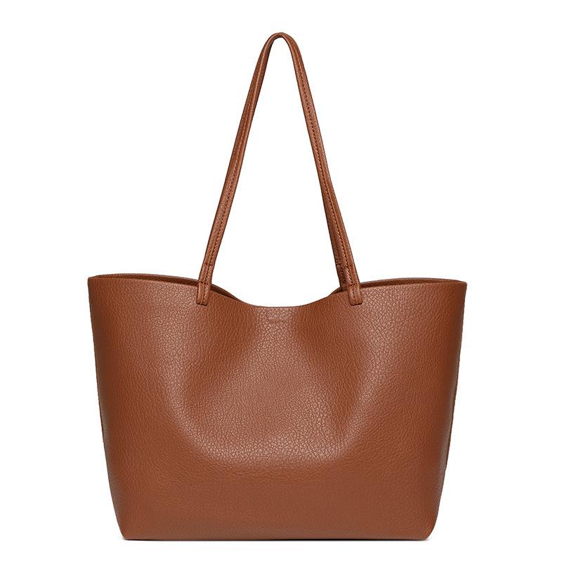Women's Large Soft PU Mother-Child Shoulder Tote – Niche Fashion, Spacious Design