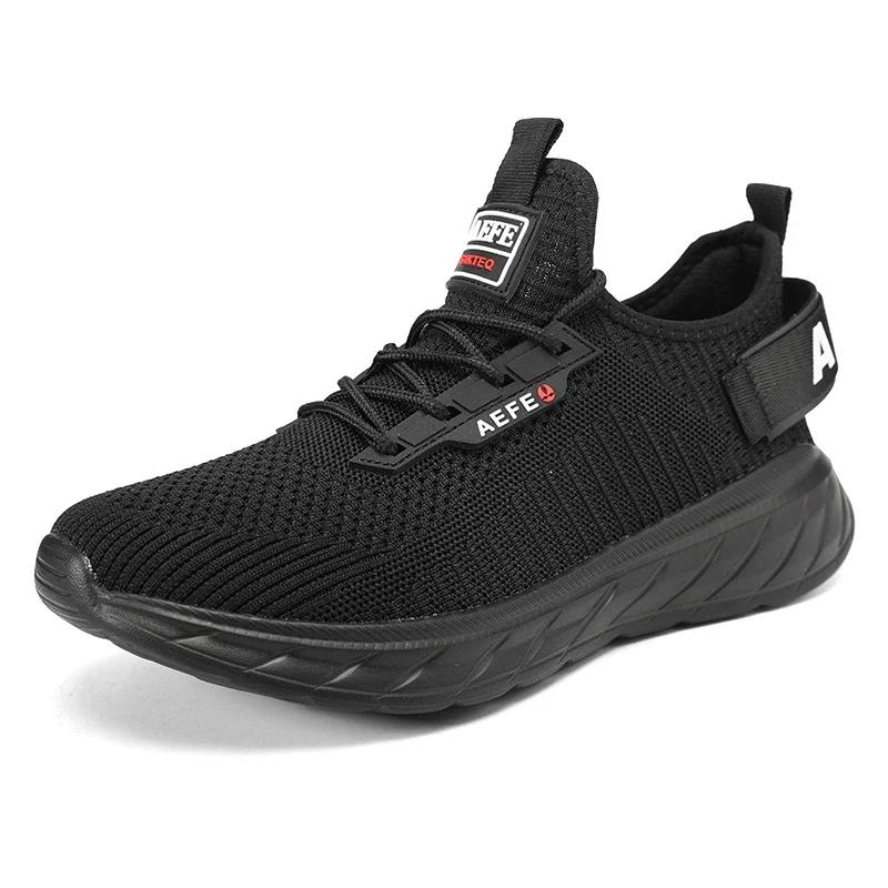 

YRZL мужские легкие кроссовки для бега с воздушной сеткой, нескользящие, амортизирующие, удобные, на шнуровке, кроссовки для мужчин, дышащая спортивная обувь 41 чёрный