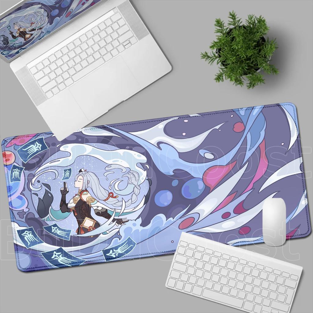 Liyue Genshin Impact Anime Mouse Pad Gaming Ganyu Xiao Baizhu Xianyun XXL Large Mouse Pad Non-slip Keyboard Desk Mat HD Mousepad