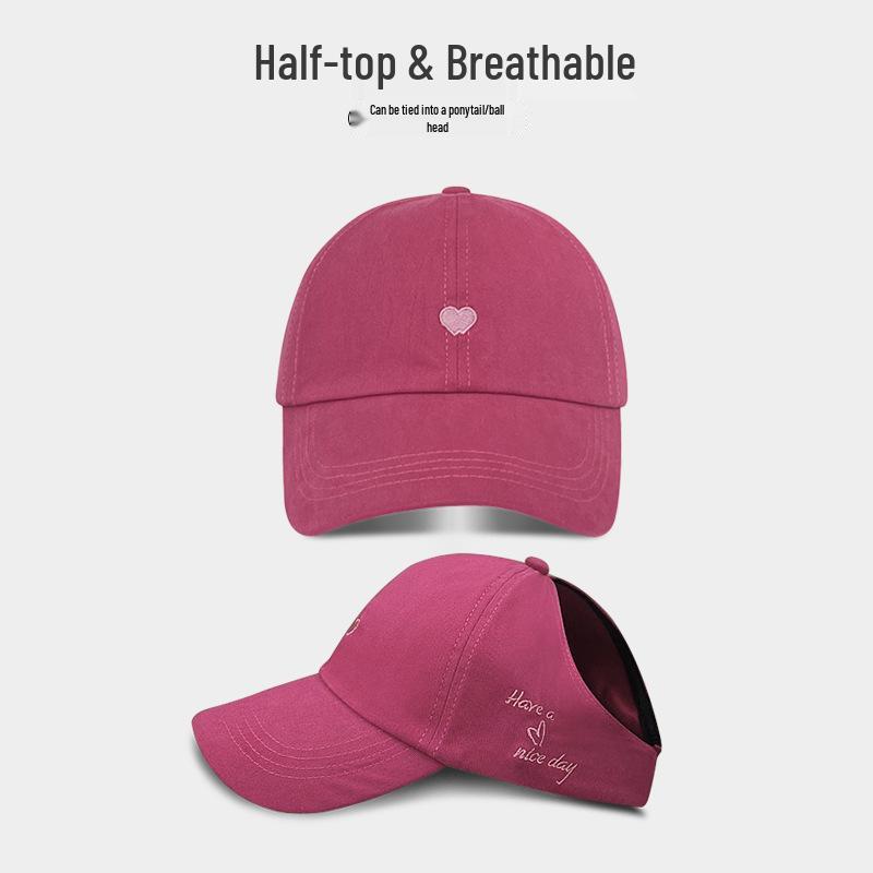 Parent-Child Ponytail Sunshade Duckbill Cap: Summer Cycling Sun Hat with Tie Option