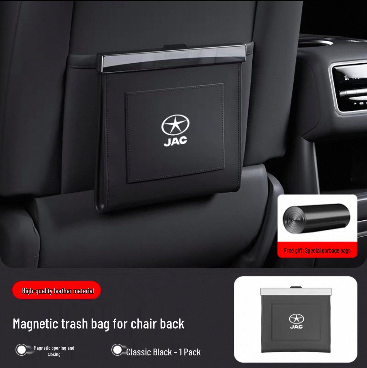 

Magnetic Backrest Leather Car Trash Bag for JAC Refine Siyhao Heyue - Waterproof Storage & Cleaning Solution