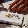 Yori Stainless Steel 18K Gold PVD Plated Ocean Starfish Asymmetrical Ring for Women Vacation Daily Jewelry Accessory 2025