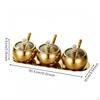 Stainless Steel Seasoning Container Set with Tray DustResistant ThreeCompartment Condiment Holder