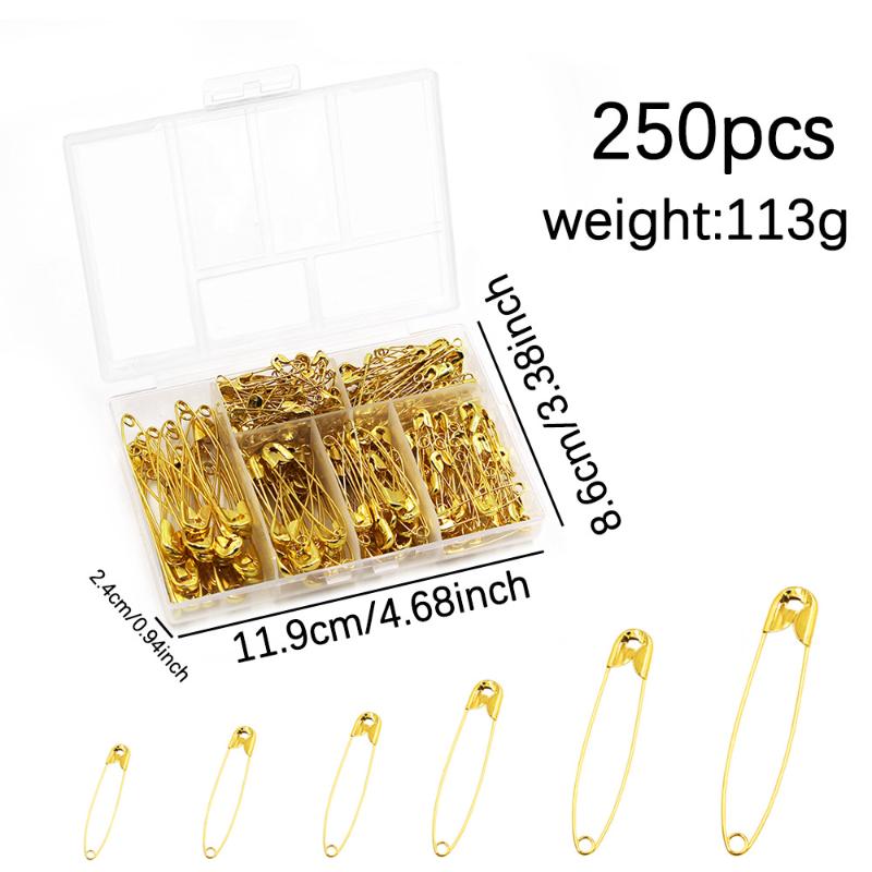 Hot Sale 250Pcs High Quality Stainless Steel Safety Pins DIY Sewing Tools Accessory Needles Large Safety Pin Small Brooch
